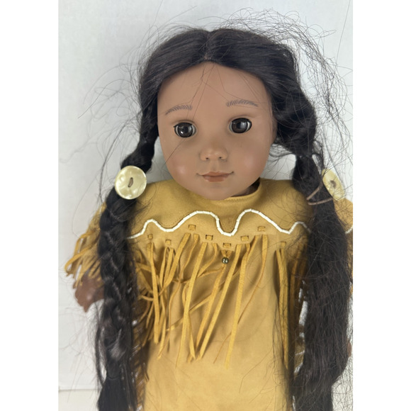 American Girl Kaya Doll Brown Eyes Brown Straight Hair 18" Medium Native 2017 - Picture 3 of 13